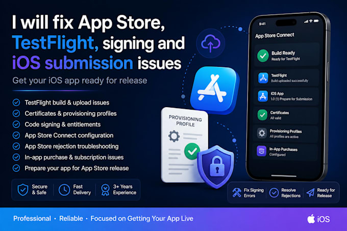 fix app store testflight signing and ios submission issues