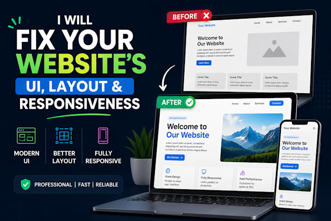 fix your website UI, layout, and responsiveness issues