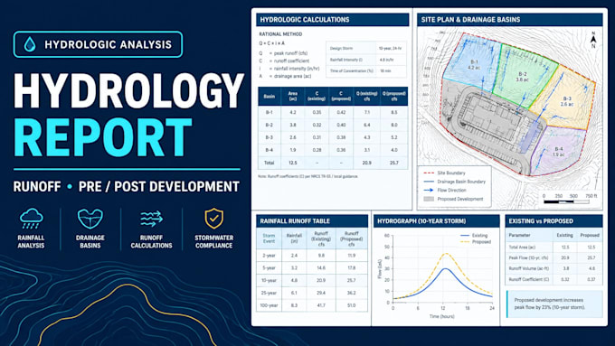hydrology report stormwater runoff and pre post development analysis