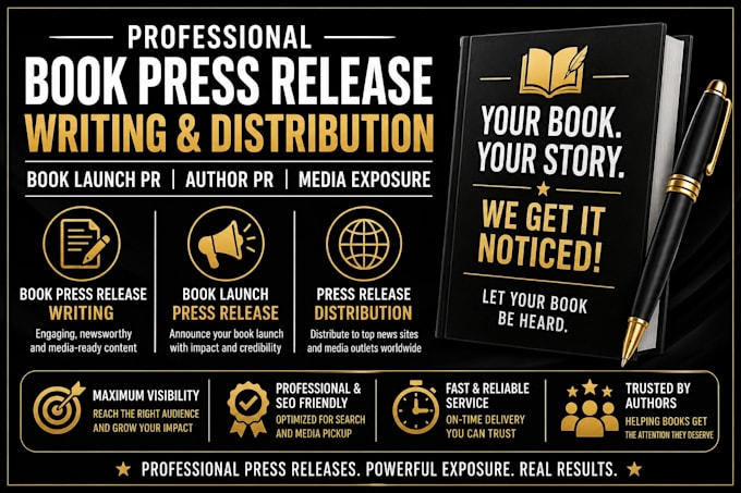 book press release writing, book launch press release distribution, author pr