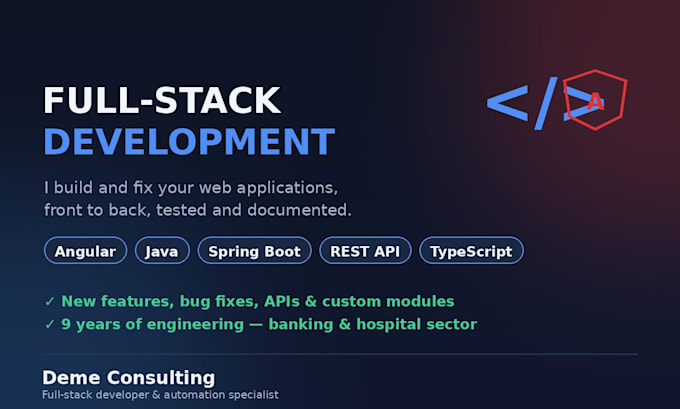 develop or fix your angular and java spring boot application