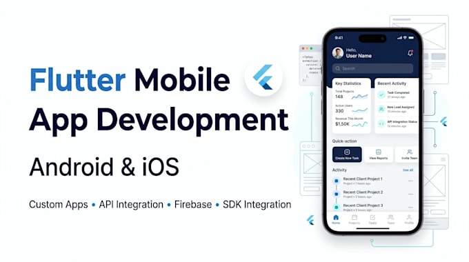 develop a flutter mobile app for android and ios