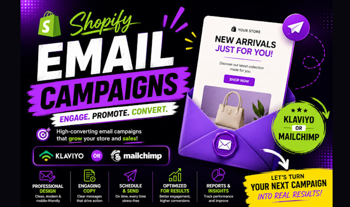 create shopify email campaigns in klaviyo or mailchimp