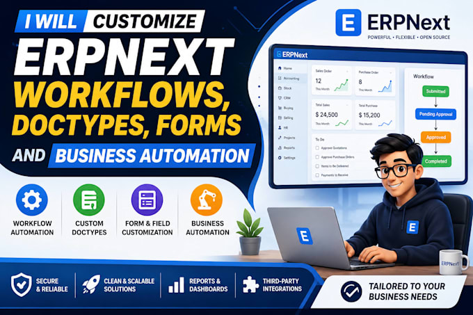 customize erpnext workflows, doctypes, forms and business automation