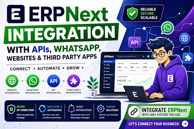 integrate erpnext with apis, whatsapp, websites and third party apps