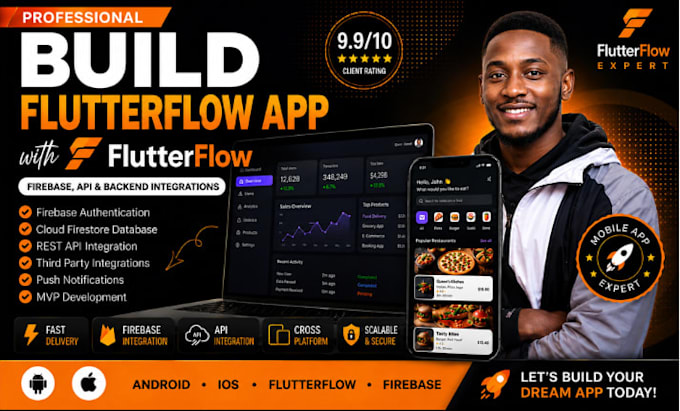 build a flutterflow mvp mobile app with firebase