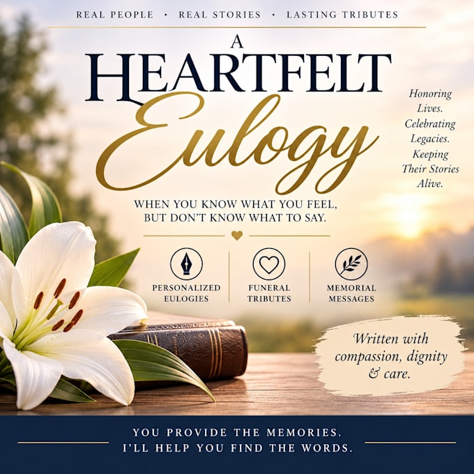 write a heartfelt funeral tribute eulogy or memorial message