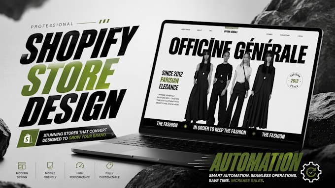 design an automated shopify website store