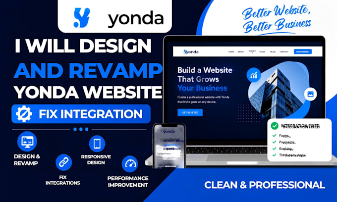 design, revamp your yonda website and fix integrations