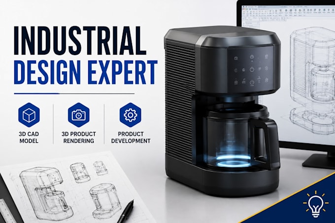 do industrial 3d cad model, 3d product rendering  and product development