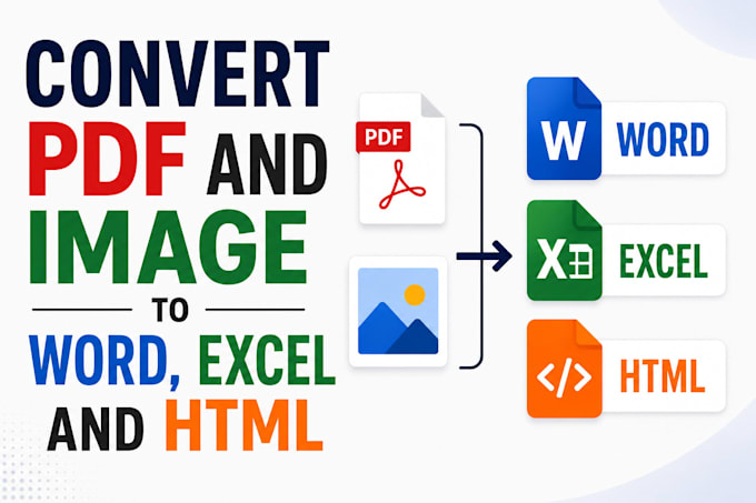 convert  PDF and image to word excel and HTML