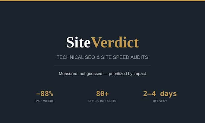 do a technical SEO and site speed audit with a fix it action plan