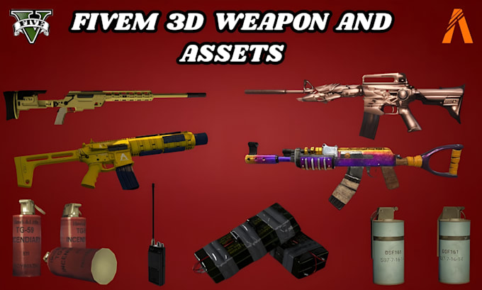 create fivem props, game assets, weapon, objects, furniture, gta 5 gun model
