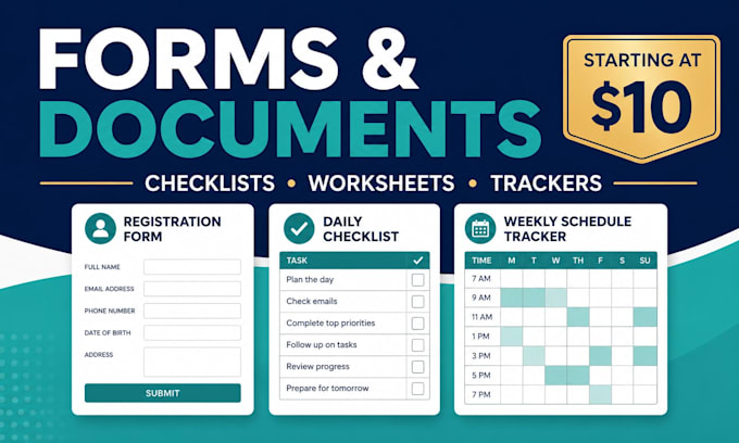 create professional forms, checklists and business documents