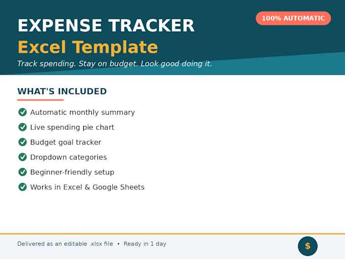create a professional expense tracker excel template
