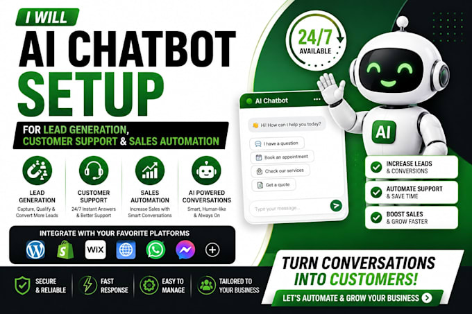 ai chatbot setup for lead generation, customer support sales automation