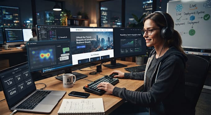 custom website development as full stack developer, front end back end developer