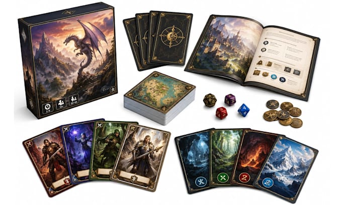 design custom board game and card game artwork