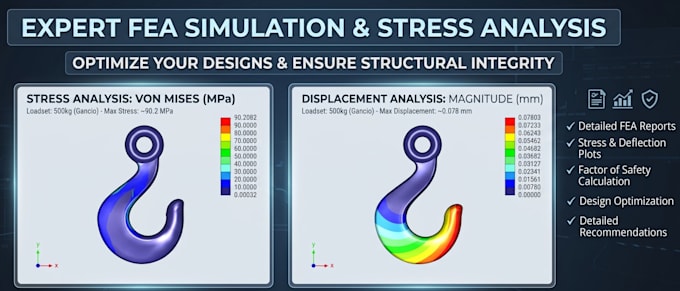3d cad modeling and fea structural stress analysis