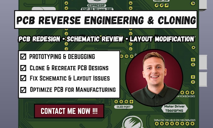 pcb reverse engineer pcb cloning pcb redesign schematic review modify pcb layout