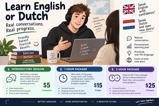 tutor you in english or dutch
