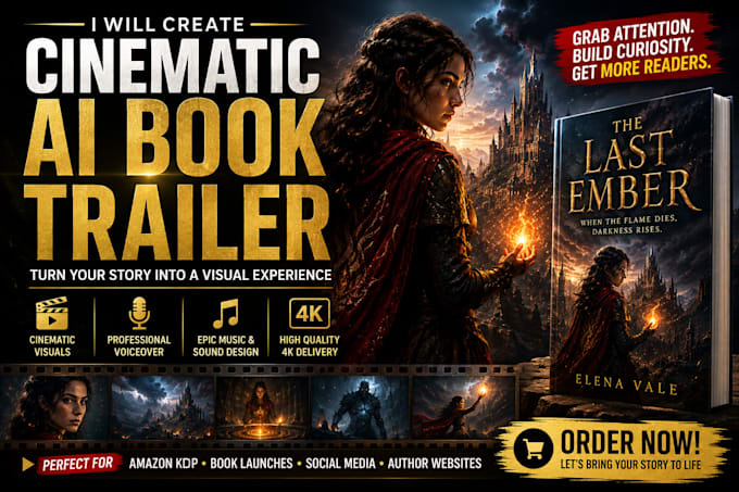 create a cinematic ai book trailer for your book or novel