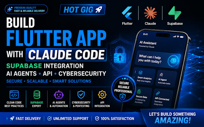 build flutter app claude code superbase integration cybersecurity ai agents API