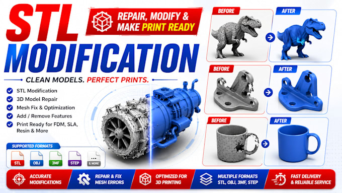 modify stl files, repair 3d models and make them print ready