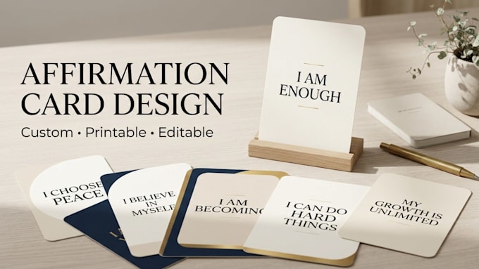 design custom affirmation cards, printable motivational cards design