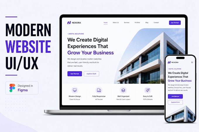design a modern responsive website UI UX in figma