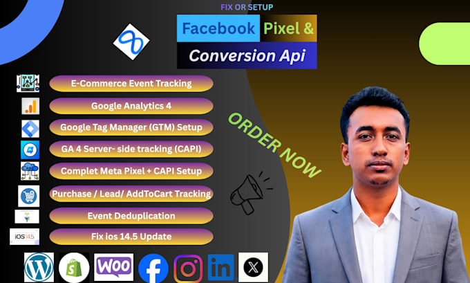 setup your meta pixel, capi, GTM and ga4 conversion tracking