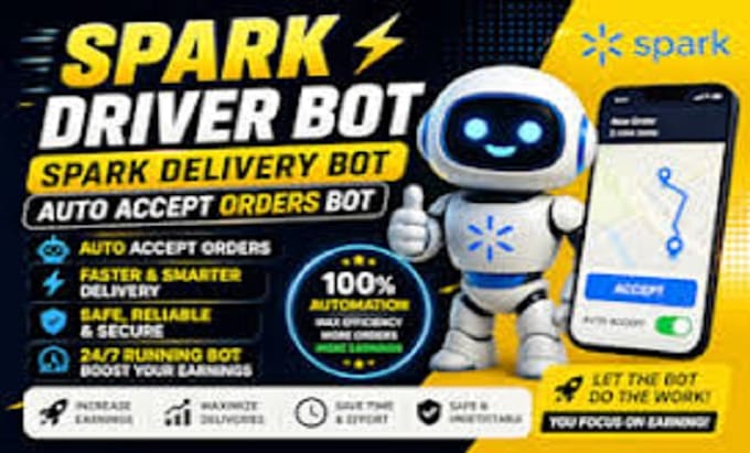 setup spark driver bot, spark delivery bot auto accept orders bot, spark