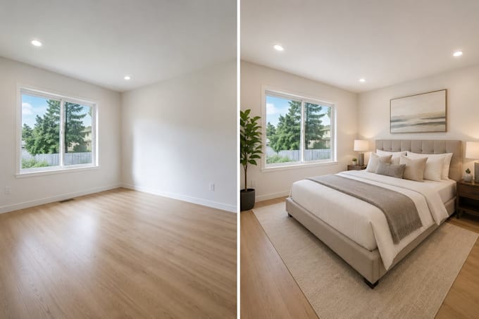 do property virtual staging and real estate photo editing