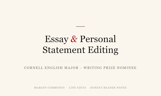 proofread and edit essays and personal statements
