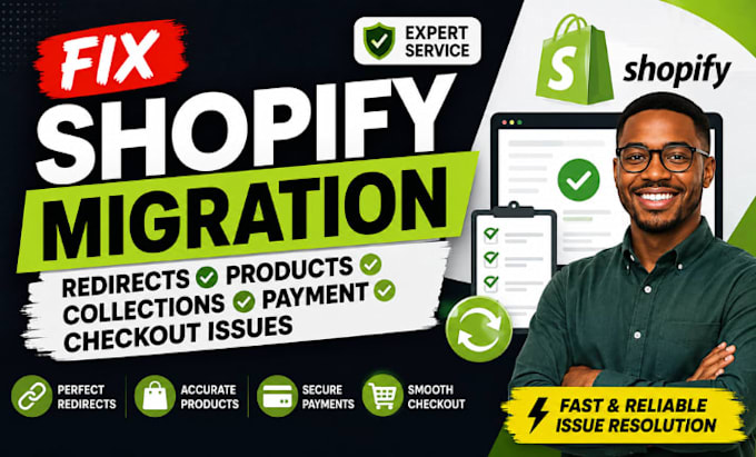 fix shopify migration redirects products collections checkout issues
