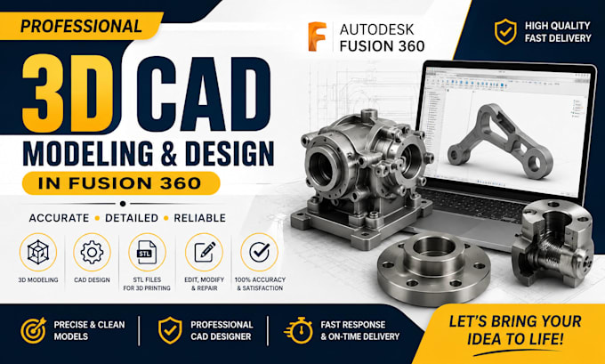 do professional 3d modeling and reverse engineering in fusion 360