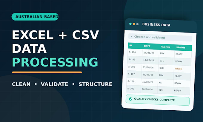 clean and process your excel or CSV data