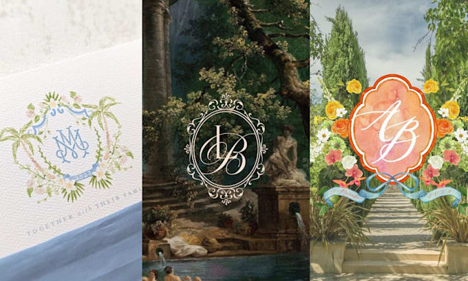 create bespoke wedding monogram, crest, or initial logo