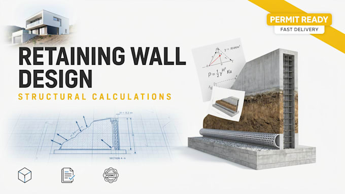 design retaining wall with structural calculations for permits