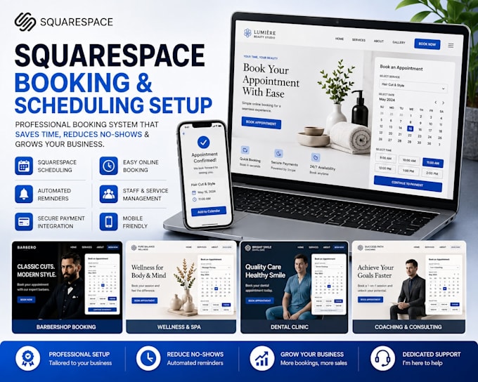 setup square appointments, square booking and acuity scheduling