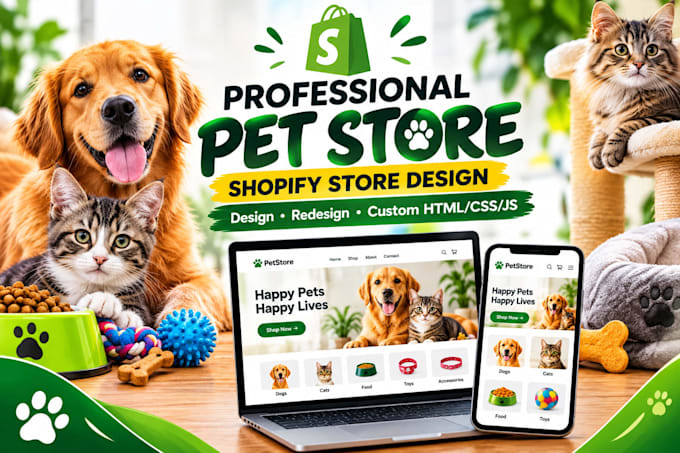 design or redesign a professional shopify store for pet niche