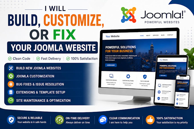build, customize, or fix your joomla website