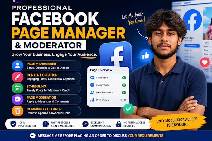 be your professional facebook page manager and content creator