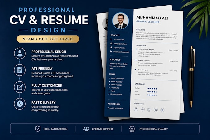 design a professional CV, resume and europass CV