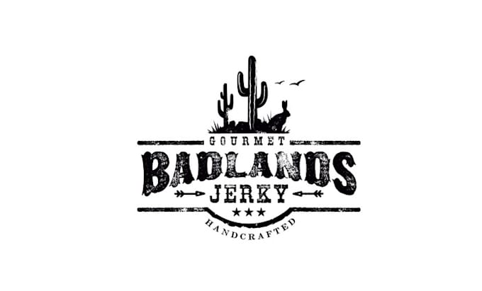 design gorgeous badlands jerky logo