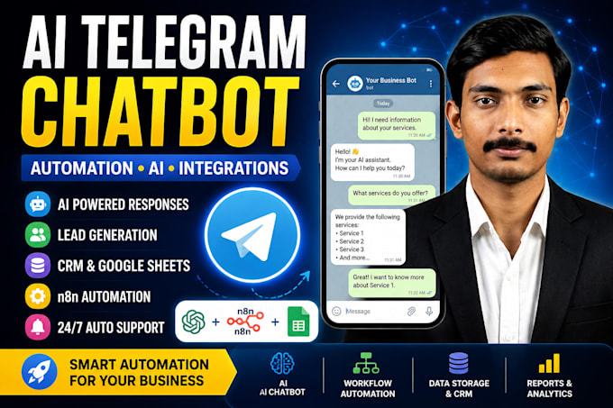 build an ai telegram chatbot with automation and integrations