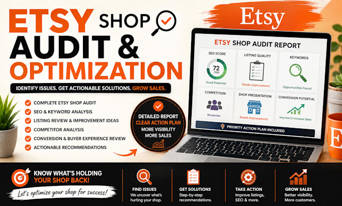 do a professional audit for your esty shop and optimize it for more sales