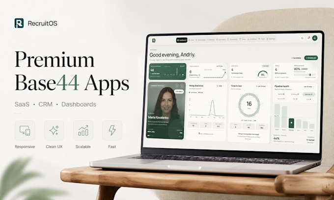 build a professional base44 web app, saas or CRM