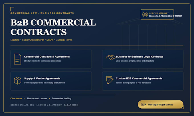 draft professional b2b supply agreements and vendor contract