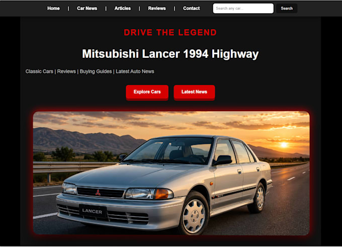provide a ready to launch HTML CSS automotive website and car blog